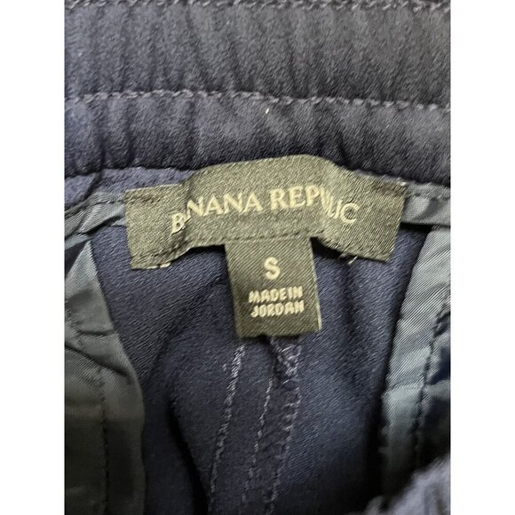 Banana Republic Womens Satin Cargo Joggers S Navy Blue Elastic Waist - Picture 3 of 5